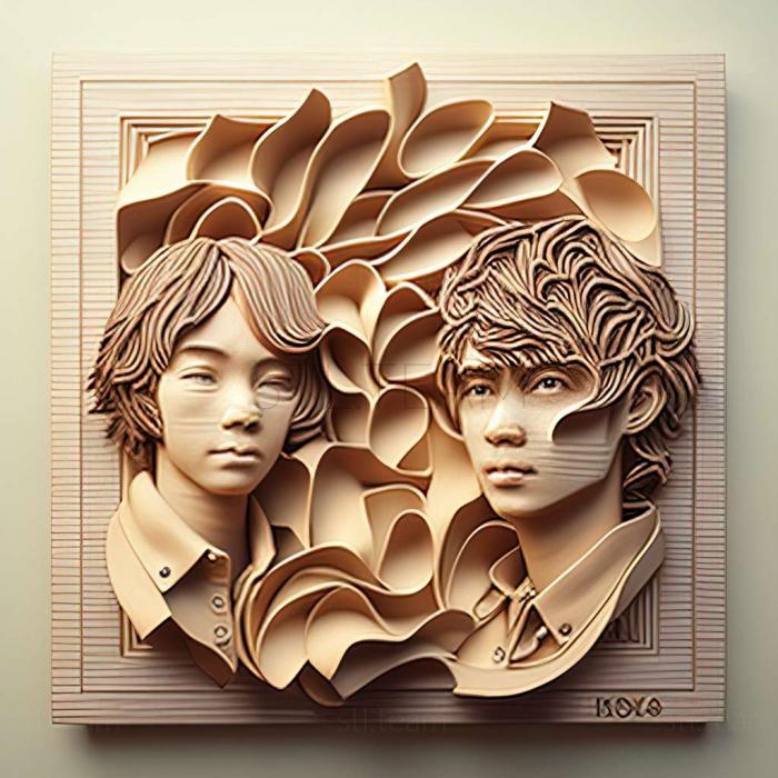 3D модель Хлопці над квітами Йоко Каміо (STL)